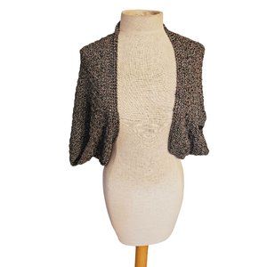 Handmade‎ Metallic crochet Shrug bolero Medium gold multi color